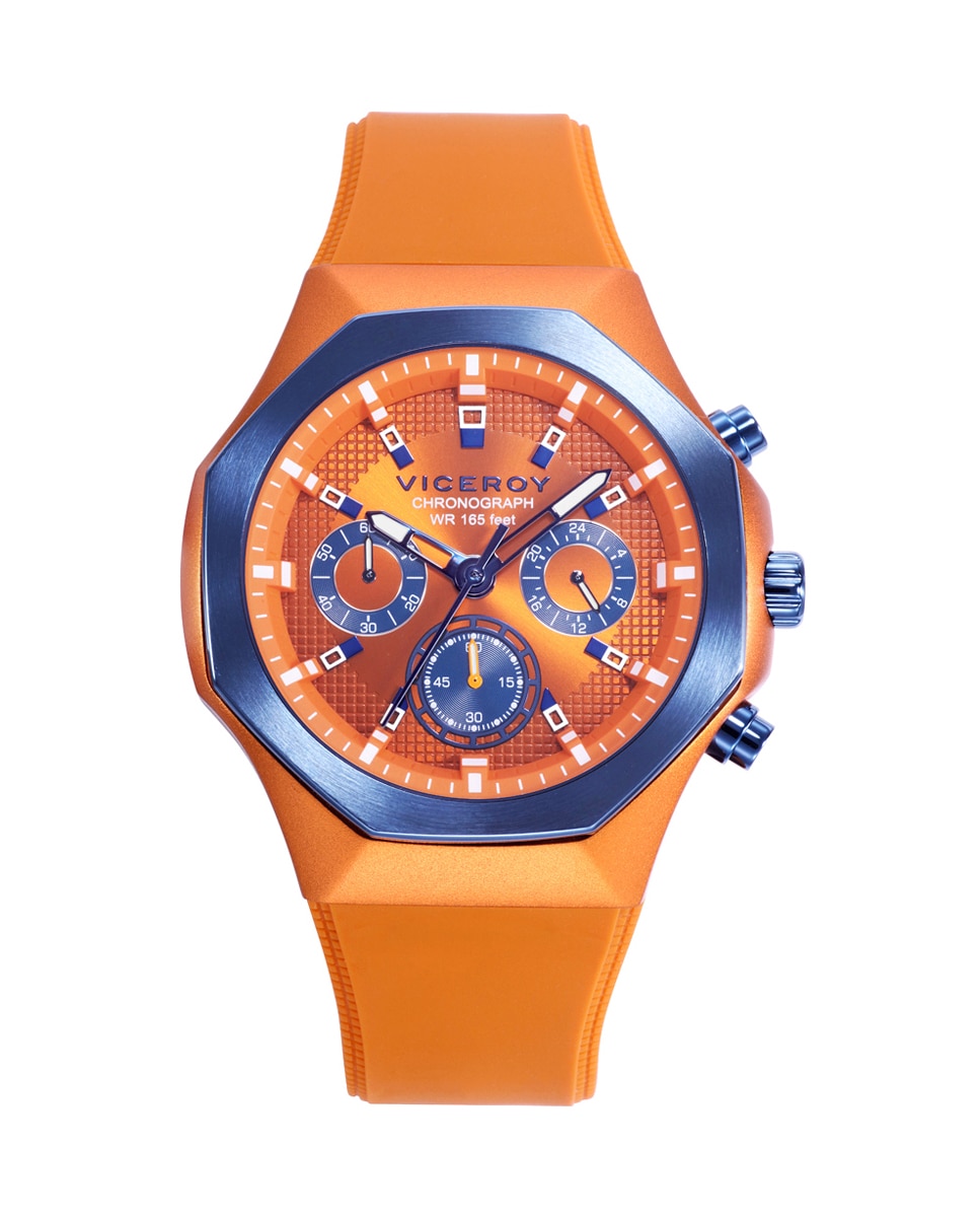 Relógio Analógico Colors com Caixa de Alumínio e Bracelete de Silicone em Laranja Laranja-1