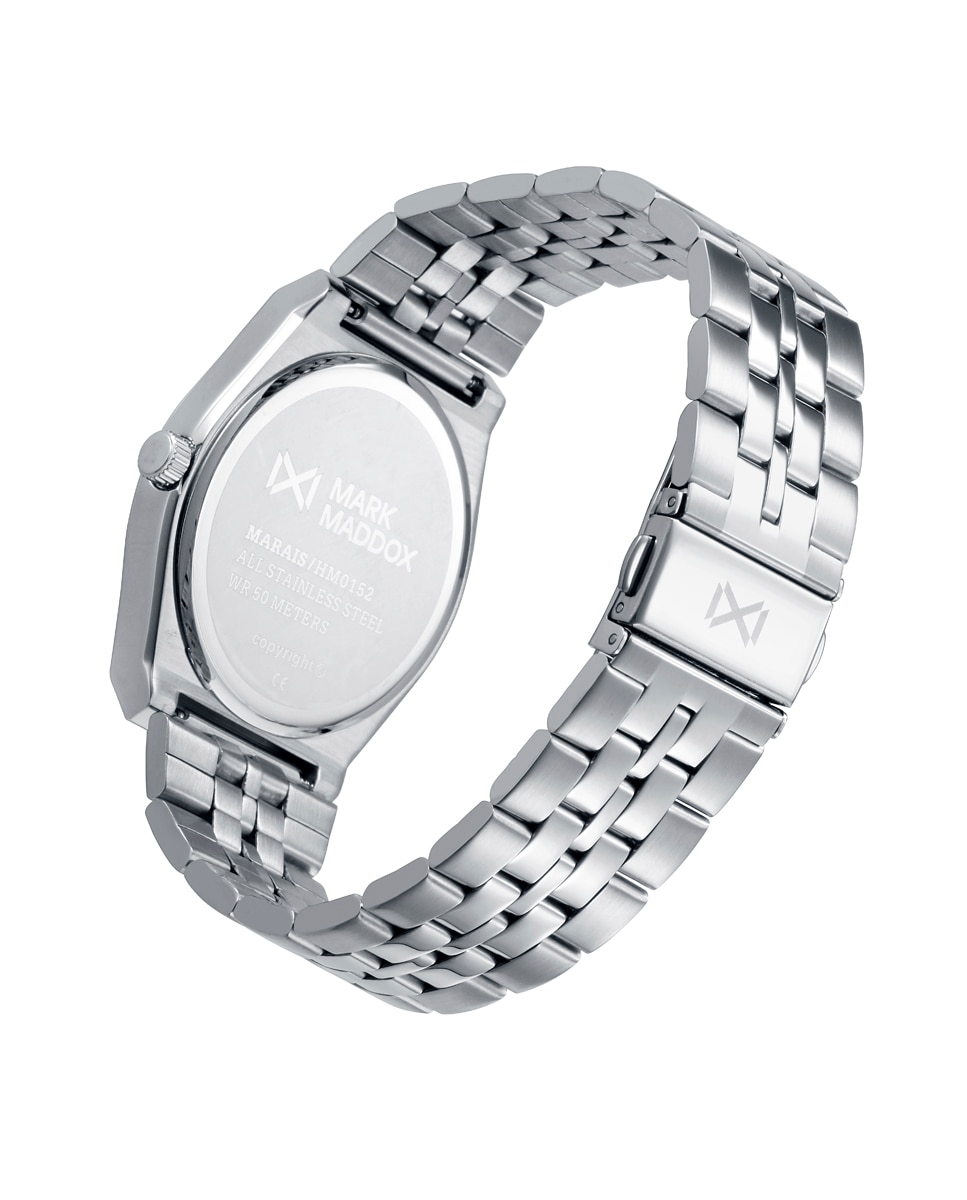 Relógio Analógico Marais com Caixa e Bracelete de Aço Preto-2