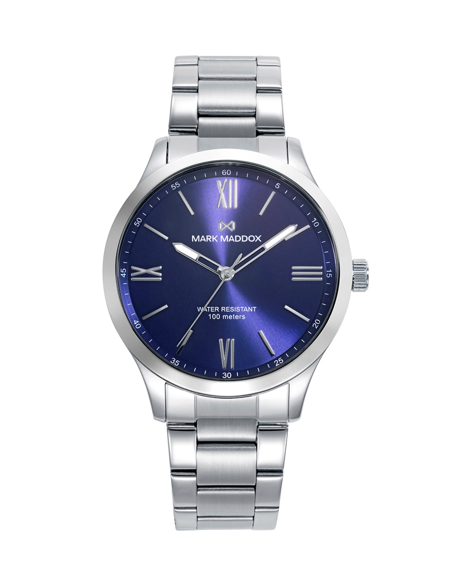 Relógio Analógico Marais com Caixa e Bracelete de Aço Azul-1