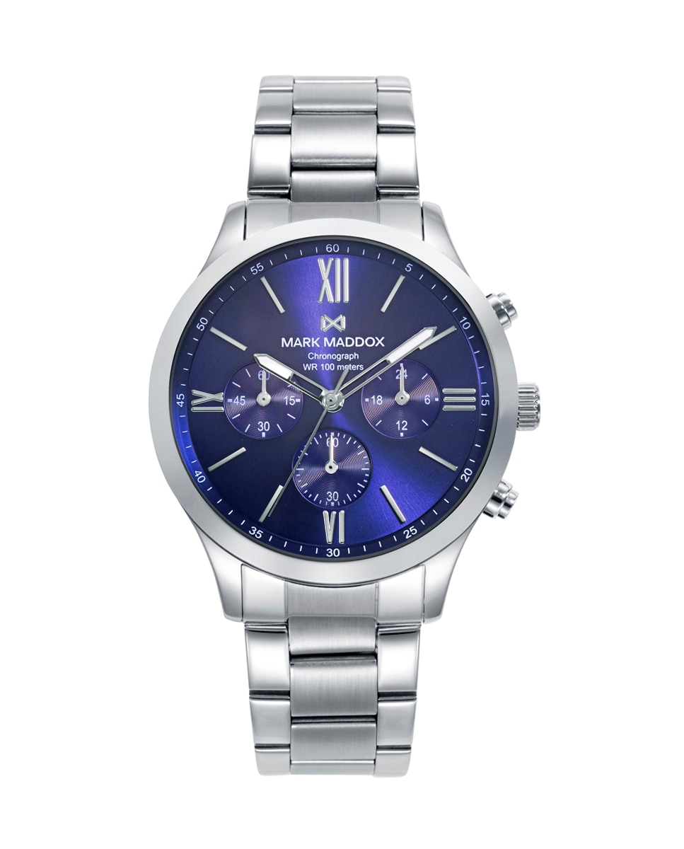 Relógio Analógico Marais com Caixa e Bracelete de Aço Azul-1