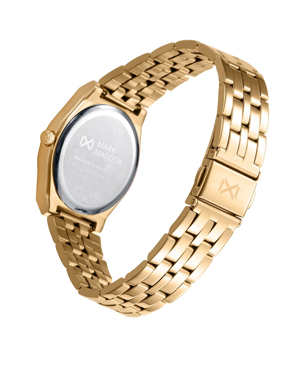 Relógio Analógico Marais com Caixa e Bracelete de Aço Ip Dourado Dourado-2