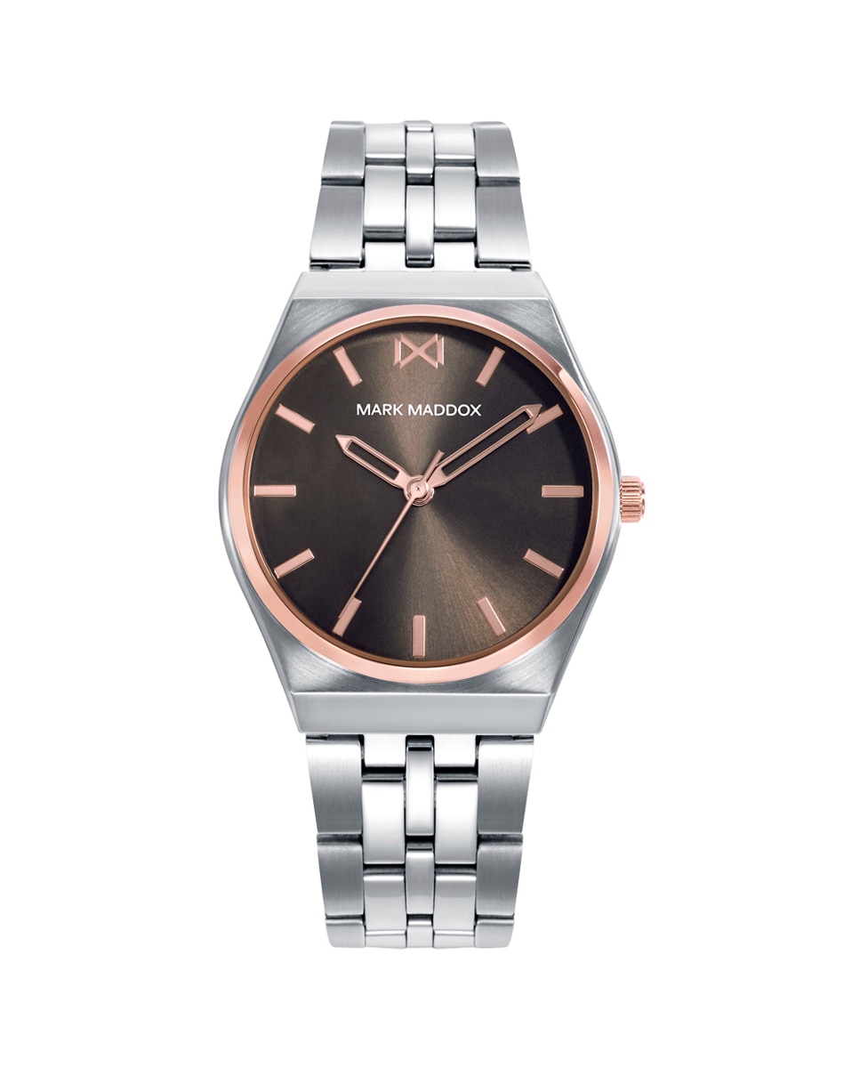 Relógio Analógico Marais Caixa Bicolor de Aço e Ip Rosa com Bracelete de Aço Ouro / Prata-1