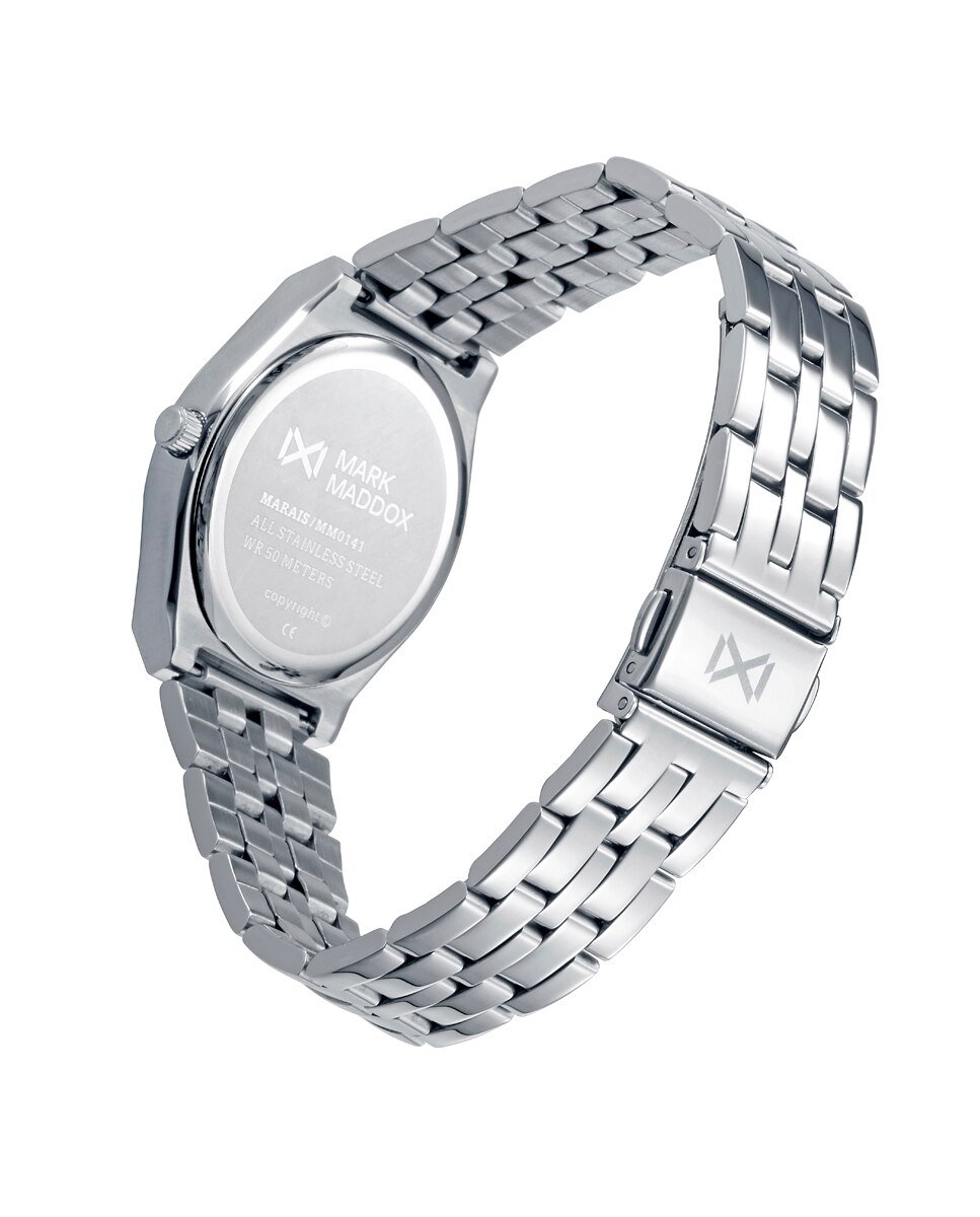 Relógio Analógico Marais com Caixa e Bracelete de Aço Preto-2