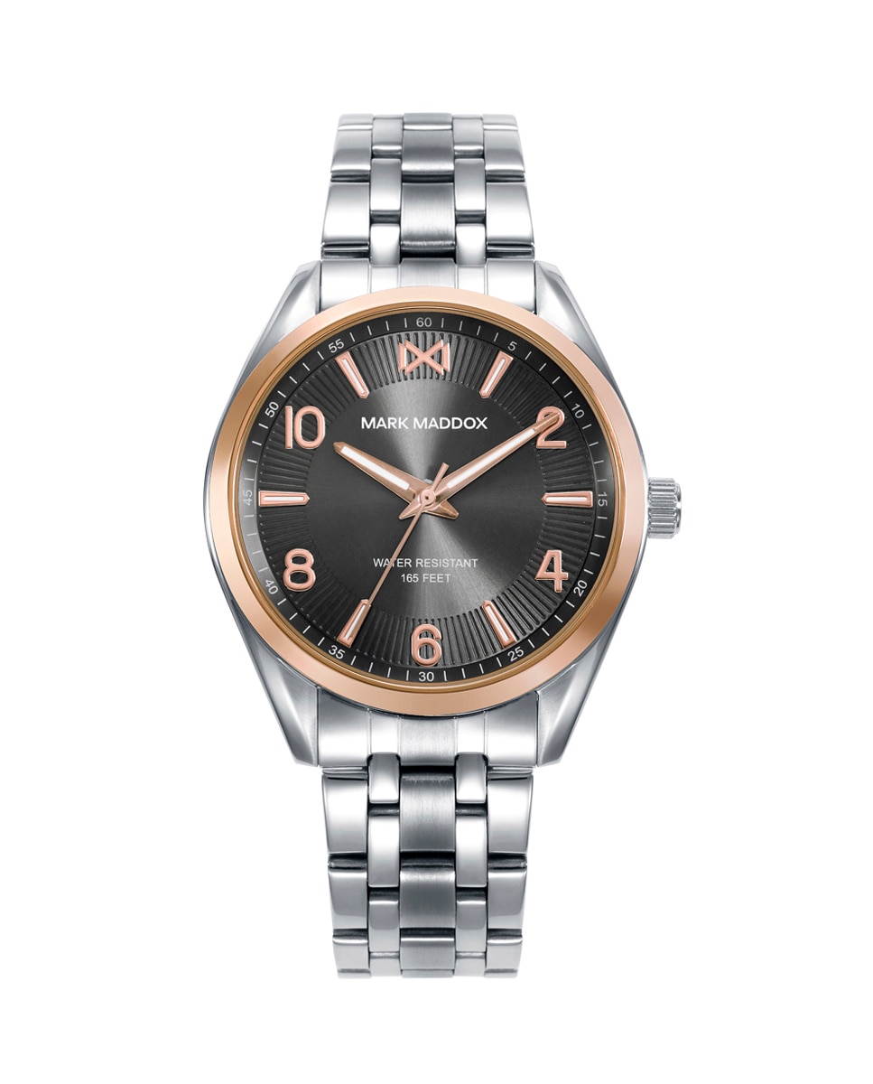 Relógio Analógico Marais Caixa Bicolor de Aço e Ip Rosa e Bracelete de Aço Crómio / Dourado-1