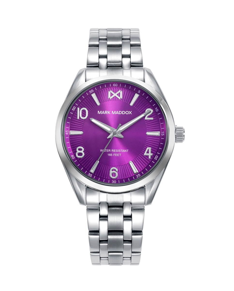 Relógio Analógico Marais com Caixa e Bracelete de Aço Roxo-1