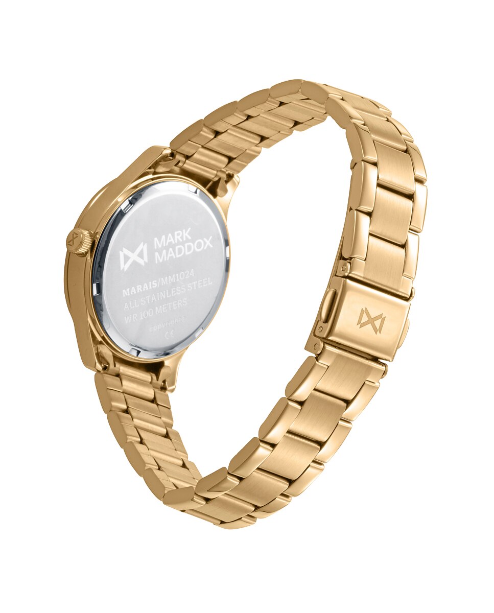 Relógio Analógico Marais com Caixa e Bracelete de Aço Ip Dourado Dourado-2