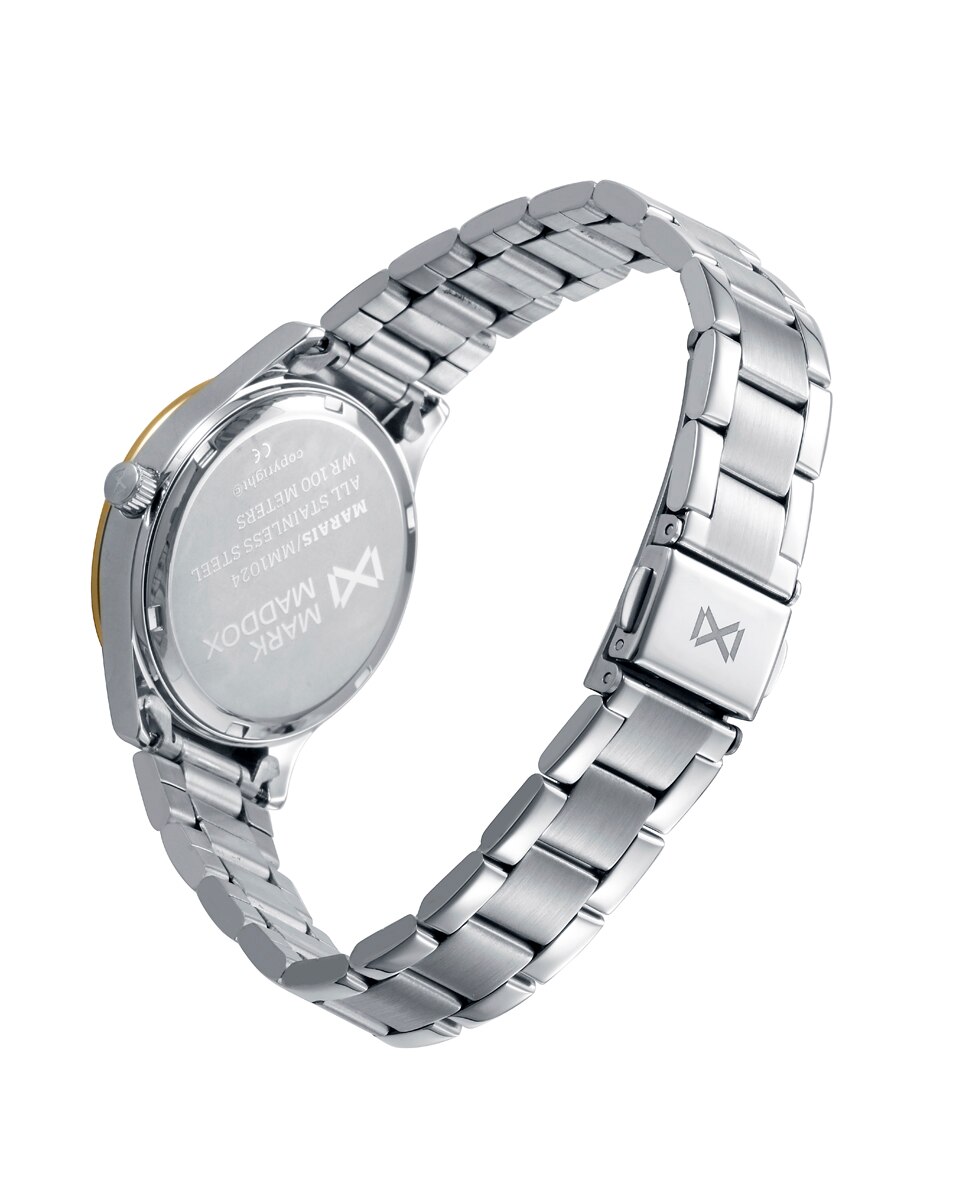 Relógio Analógico Marais com Caixa Bicolor de Aço e Ip Dourado com Bracelete de Aço Ouro-2