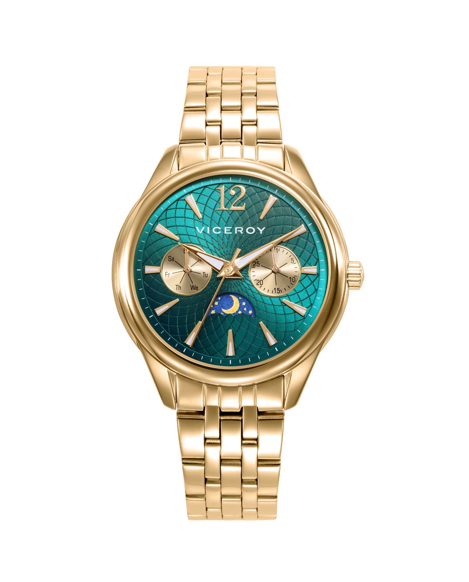 Relógio Analógico Chic Caixa e Bracelete de Aço e Ip Dourado Dourado-1