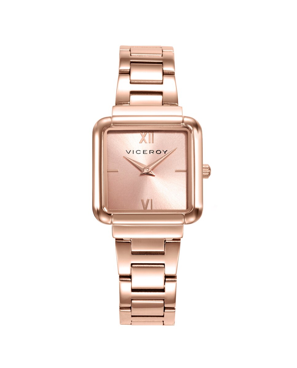 Relógio Analógico Chic com Caixa e Bracelete Ip Rosa Dourado-1