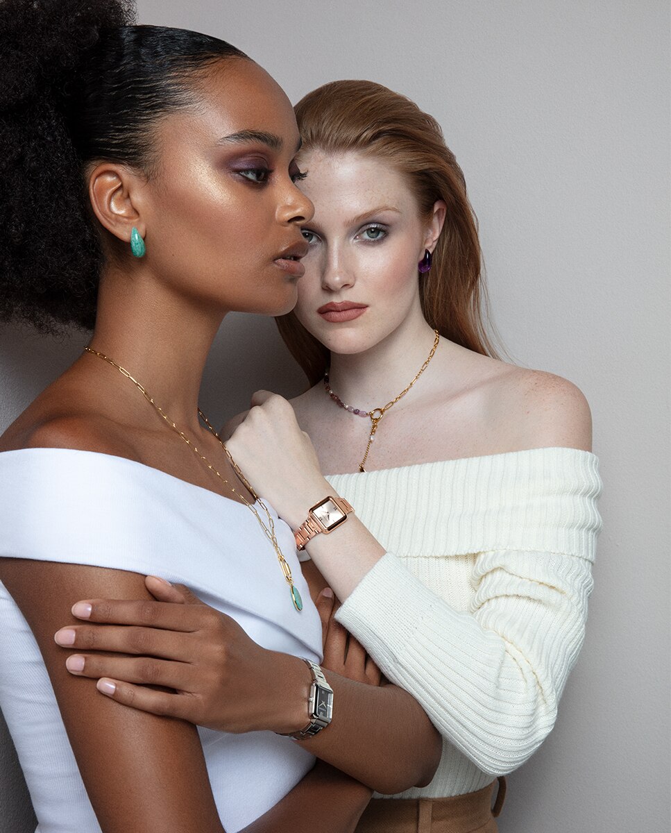 Relógio Analógico Chic com Caixa e Bracelete Ip Rosa Dourado-3