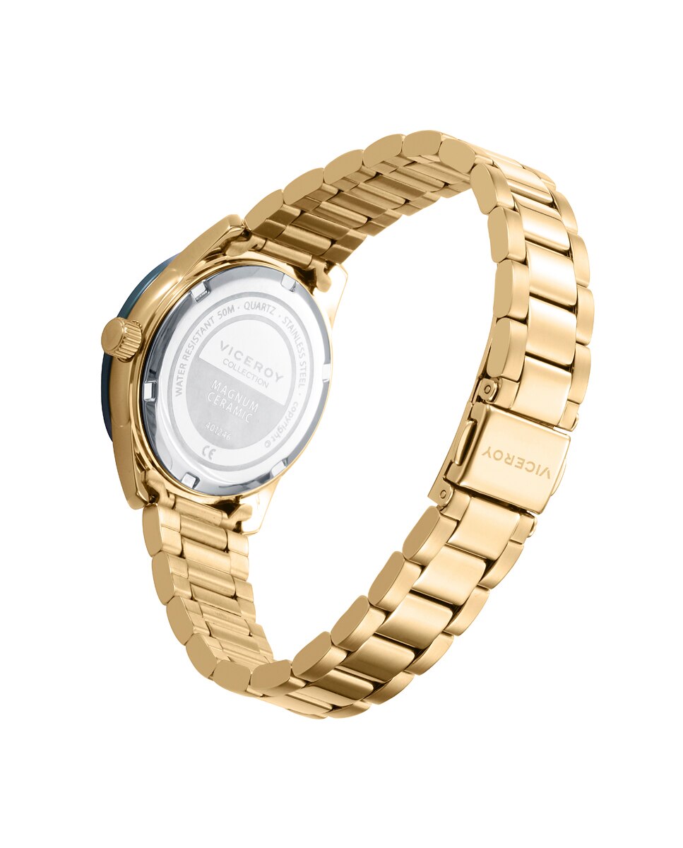 Relógio Analógico Magnum com Caixa de Aço e Bisel Cerâmico Verde com Bracelete Bicolor Verde-2