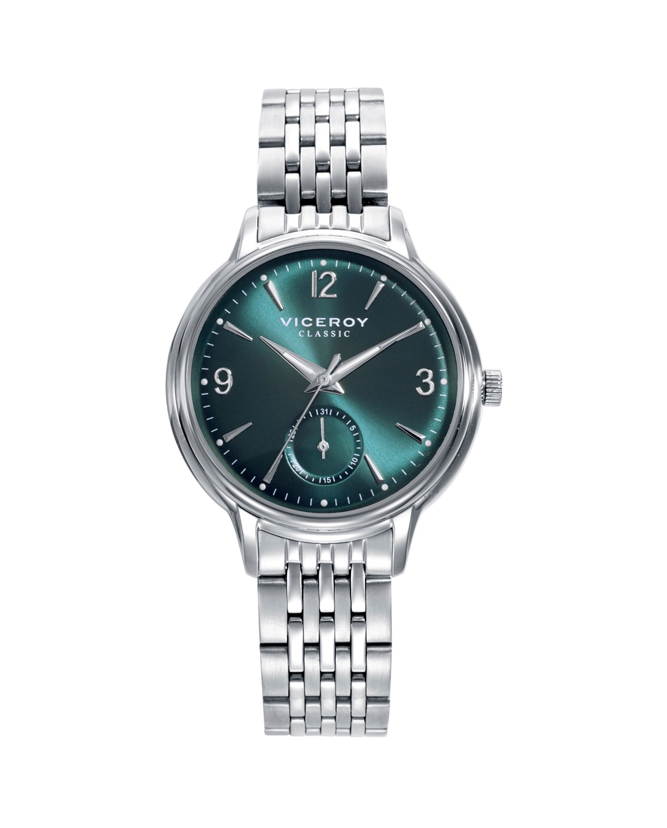 Relógio Analógico Classic com Caixa e Bracelete de Aço Verde-1