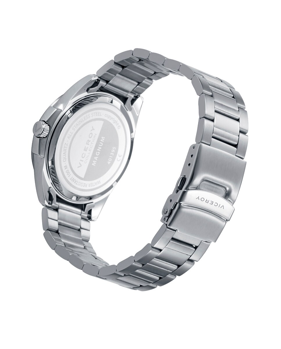 Relógio Analógico Magnum Caixa e Bracelete de Aço Prata mate-2
