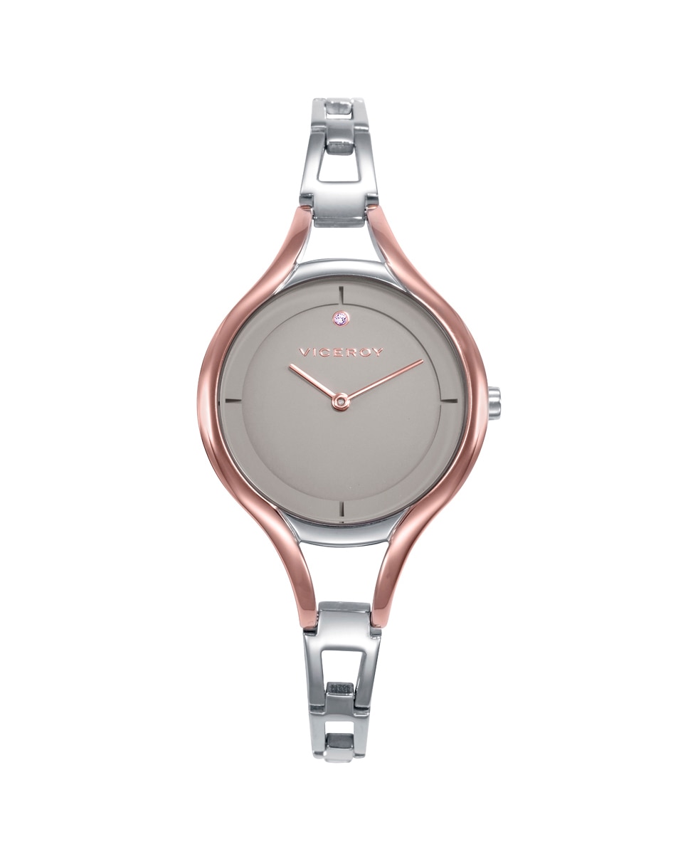 Relógio Analógico Air com Caixa de Aço Ip Rosa e Bracelete de Aço Rosa-1
