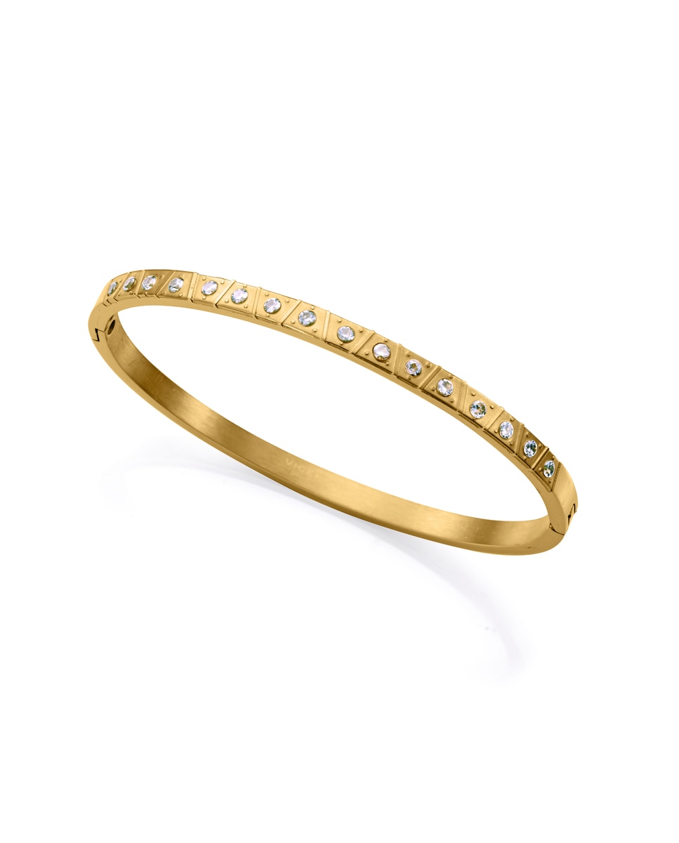 Pulseira Chic de Aço Ip Dourada Rígida Dourado-1
