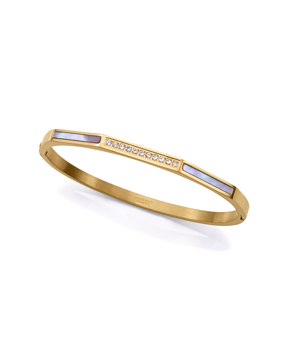 Pulseira Chic de Aço Ip Dourada Rígida Dourado-1