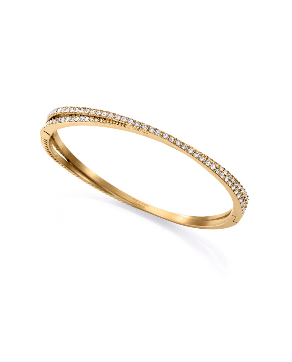 Pulseira Chic de Aço Ip Dourada Rígida Dourado-1