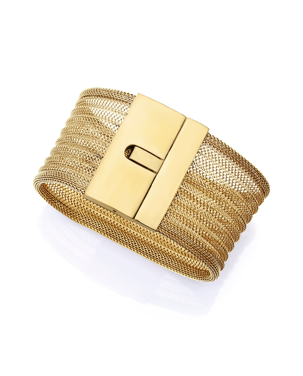 Pulseira Chic de Aço Ip Dourada Tipo Cuff Dourado-1