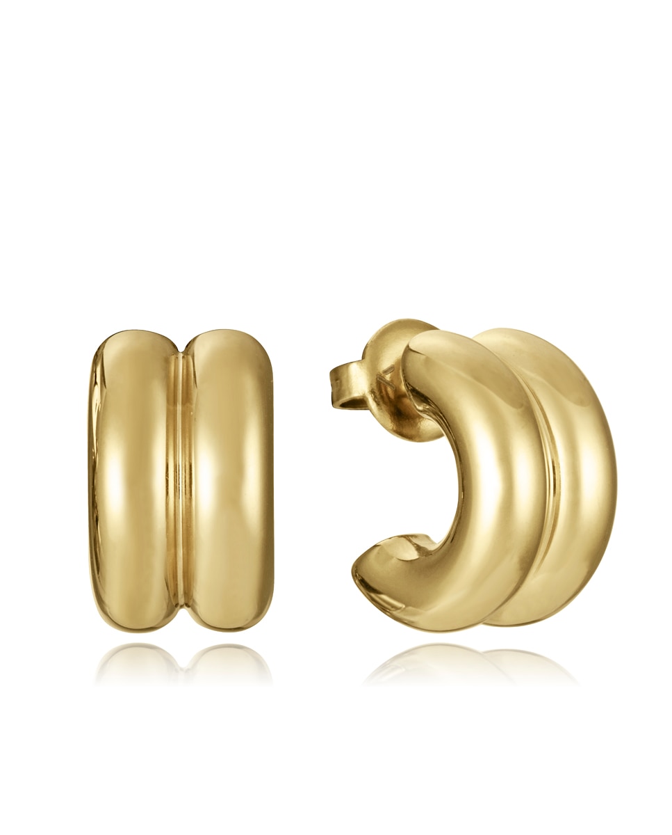 Brincos Air de Aço Ip Dourado de Argola Aberta Dourado-1
