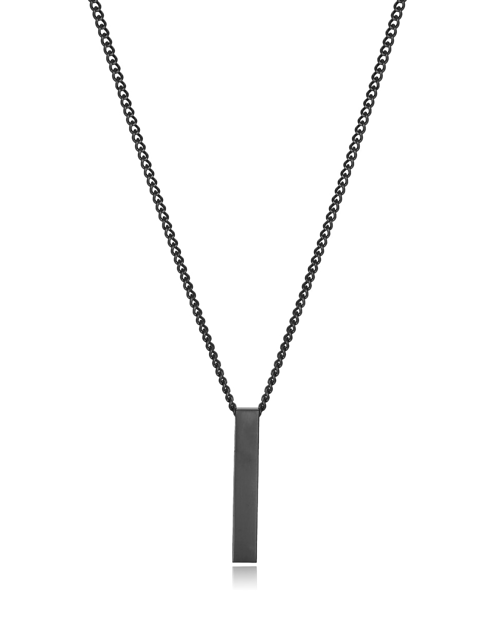 Colares Magnum de Aço Ip Preto e Pingente Preto-1