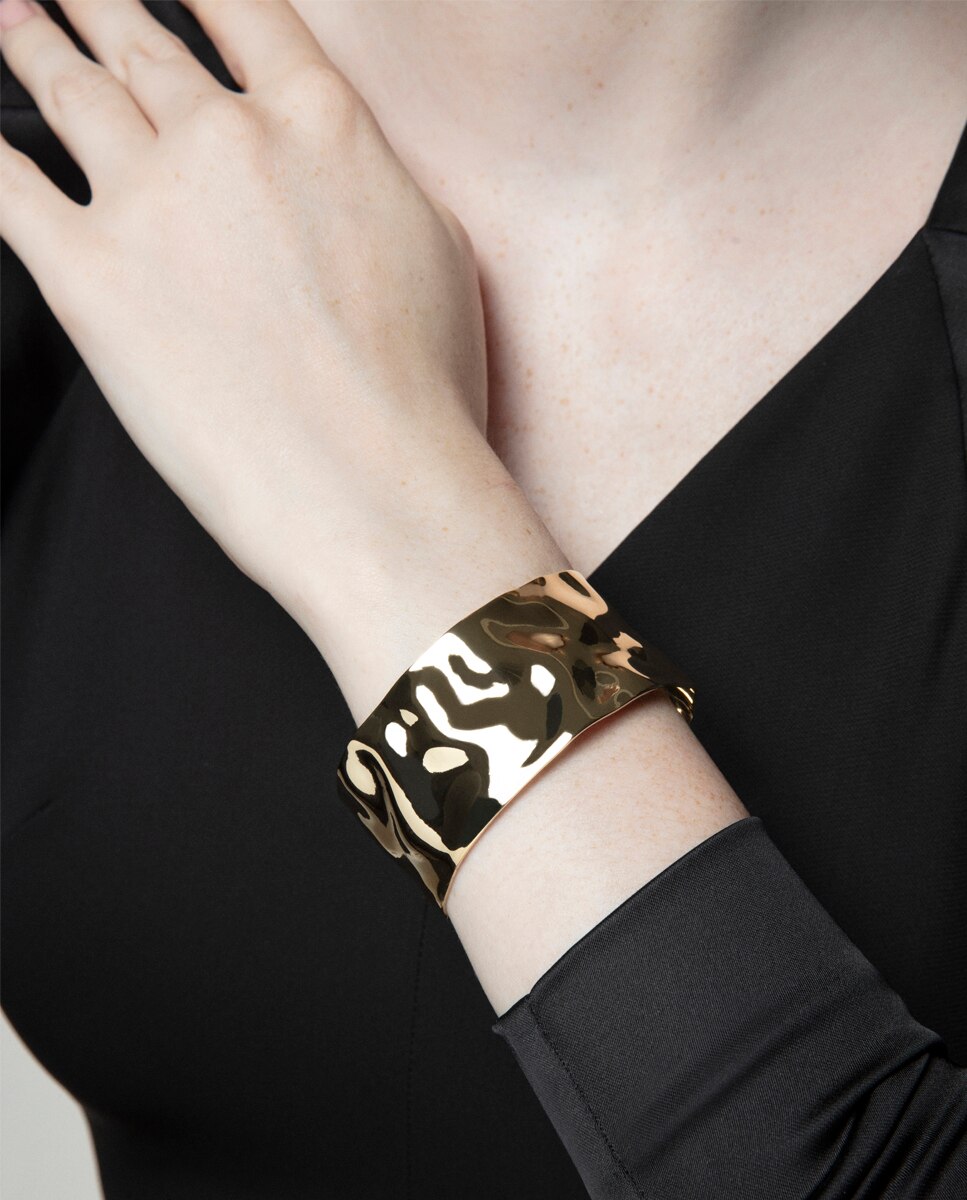 Pulseira Air de Aço Ip em Dourado Rígida Aberta Dourado-3
