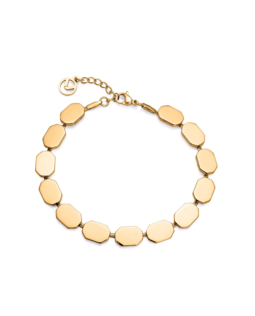 Pulseira com Elos Air de Aço Ip Dourado Dourado-1