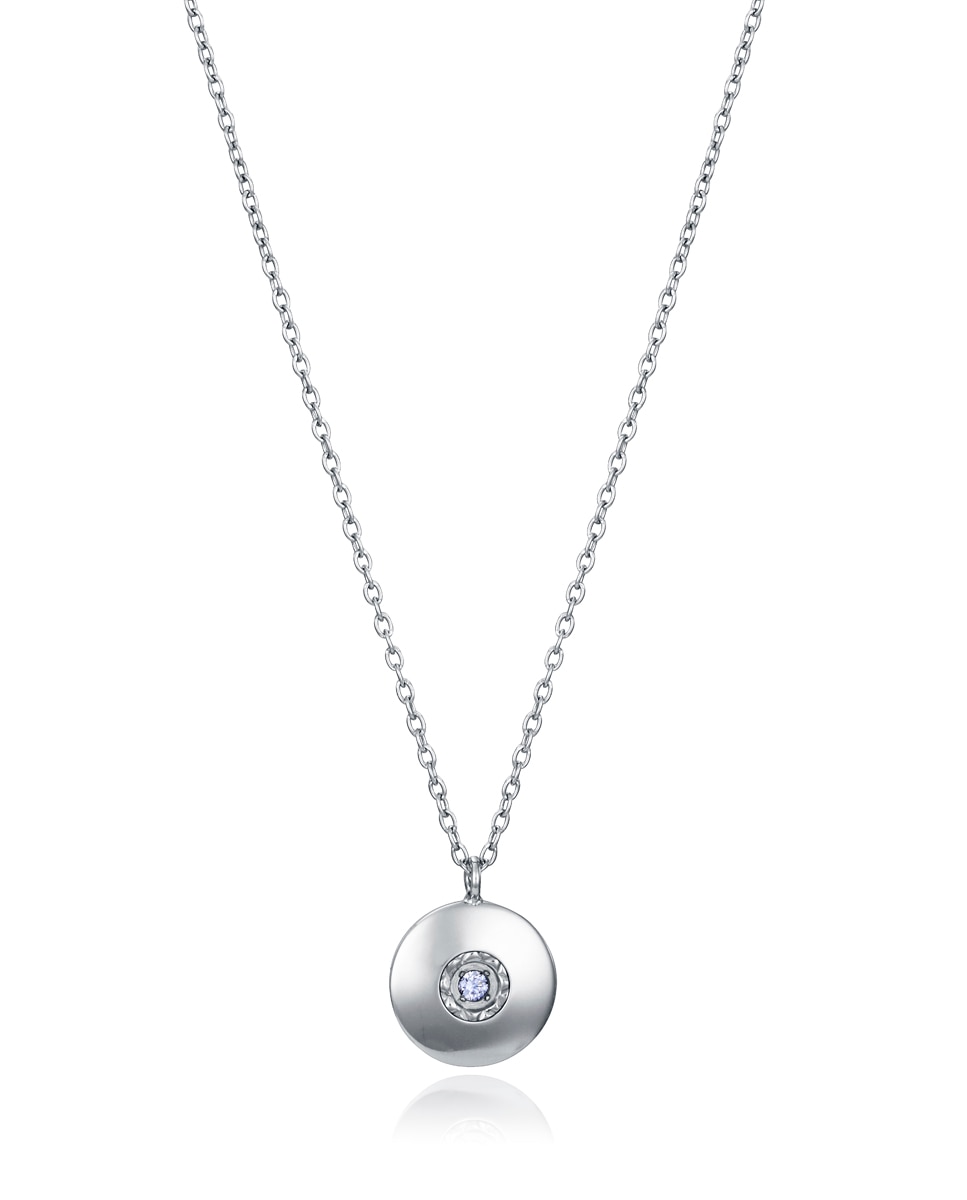 Colar Coleção Laura Escanes de Aço com Pingente e Diamante Criado Prateado-1