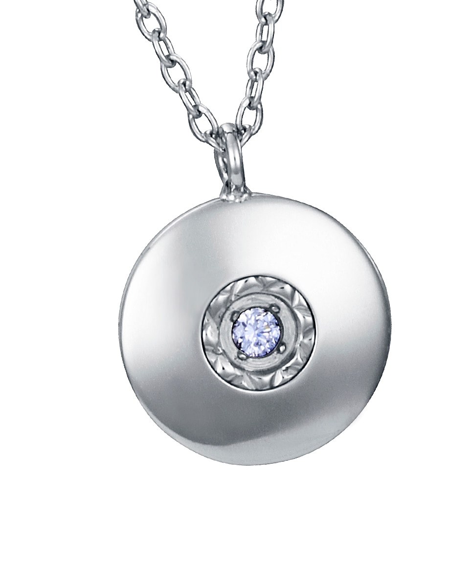 Colar Coleção Laura Escanes de Aço com Pingente e Diamante Criado Prateado-2