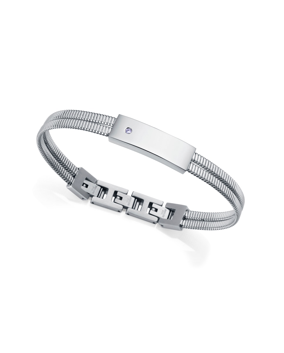 Pulseira Coleção Laura Escanes de Aço com Diamante Criado Prateado-1