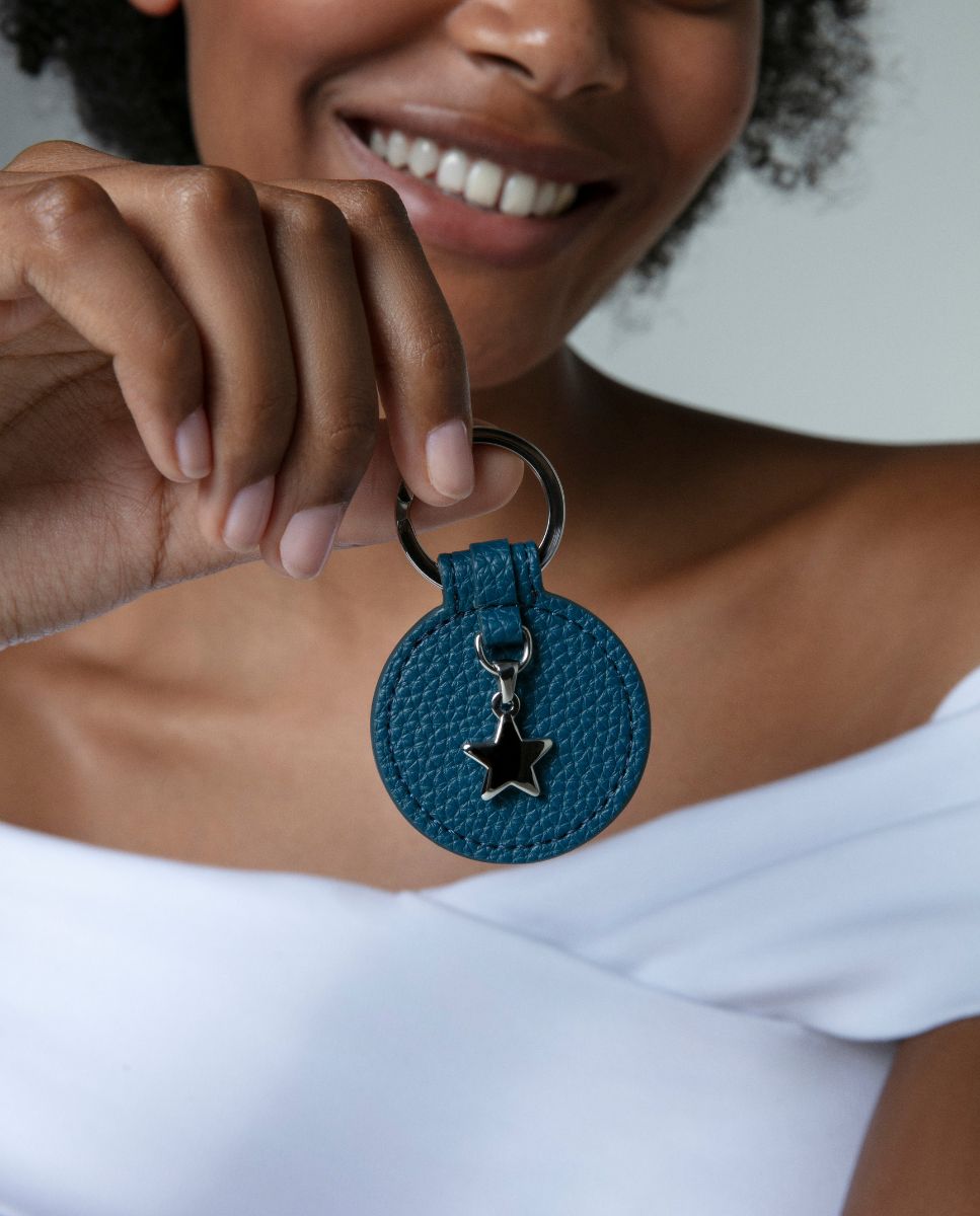 Porta-chaves Chic de Aço em Azul Azul-2