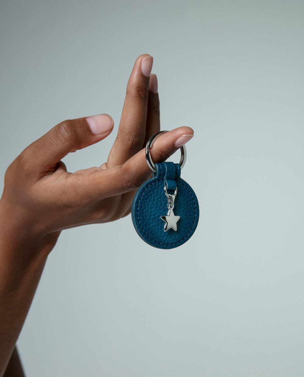 Porta-chaves Chic de Aço em Azul Azul-3