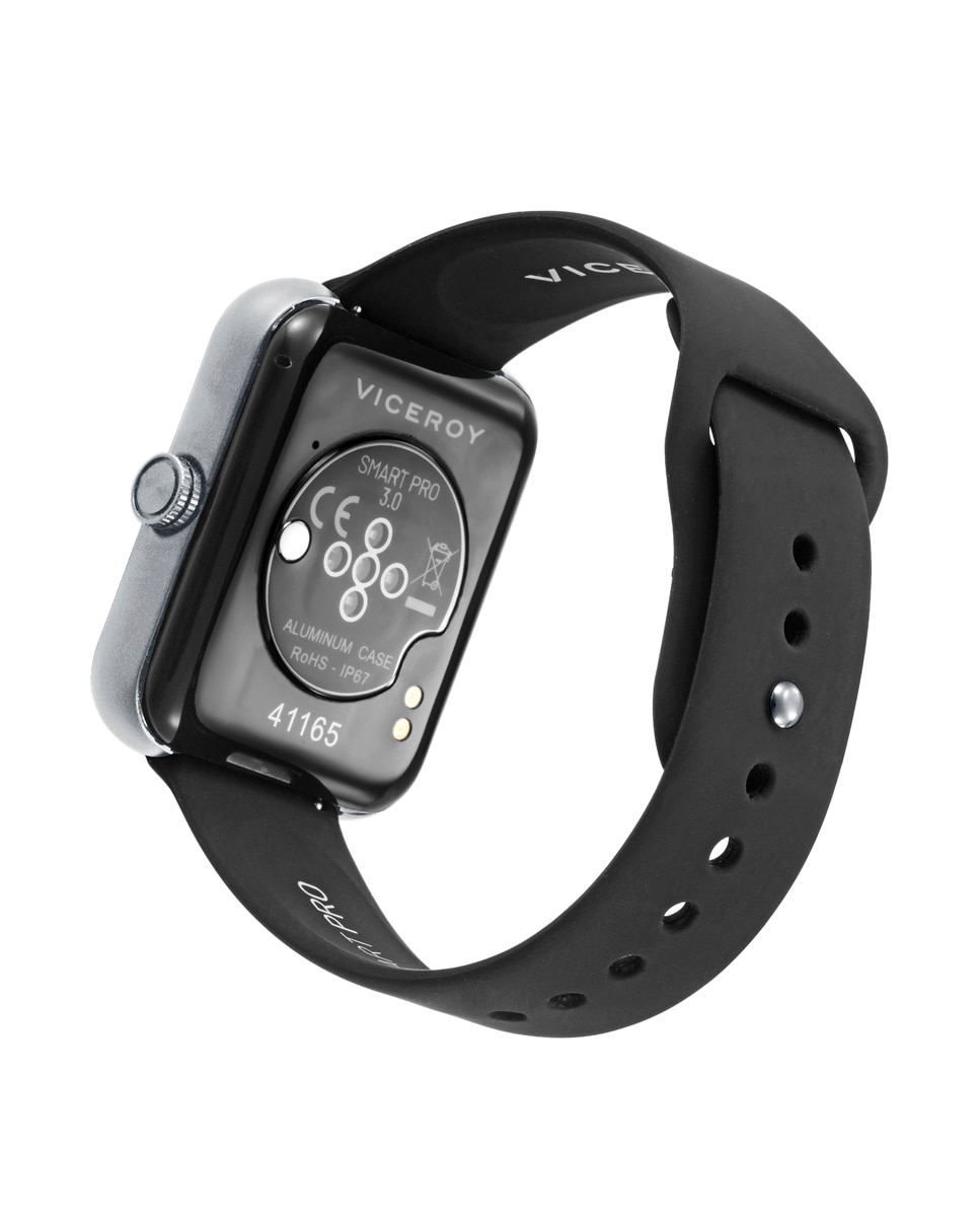 Smartwatch de Alumínio com Malla Milanesa de Aço Prata / Laranja / Carbono-3