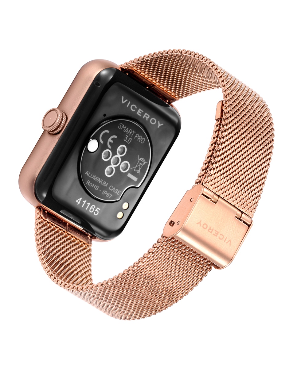 Smartwatch de Alumínio com Malha Milanesa de Aço Ip Dourado Dourado-2