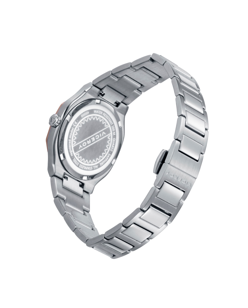 Relógio Analógico Coleção Laura Escanes com Caixa de Aço com Bisel Duplo e Bracelete de Aço Prata-2