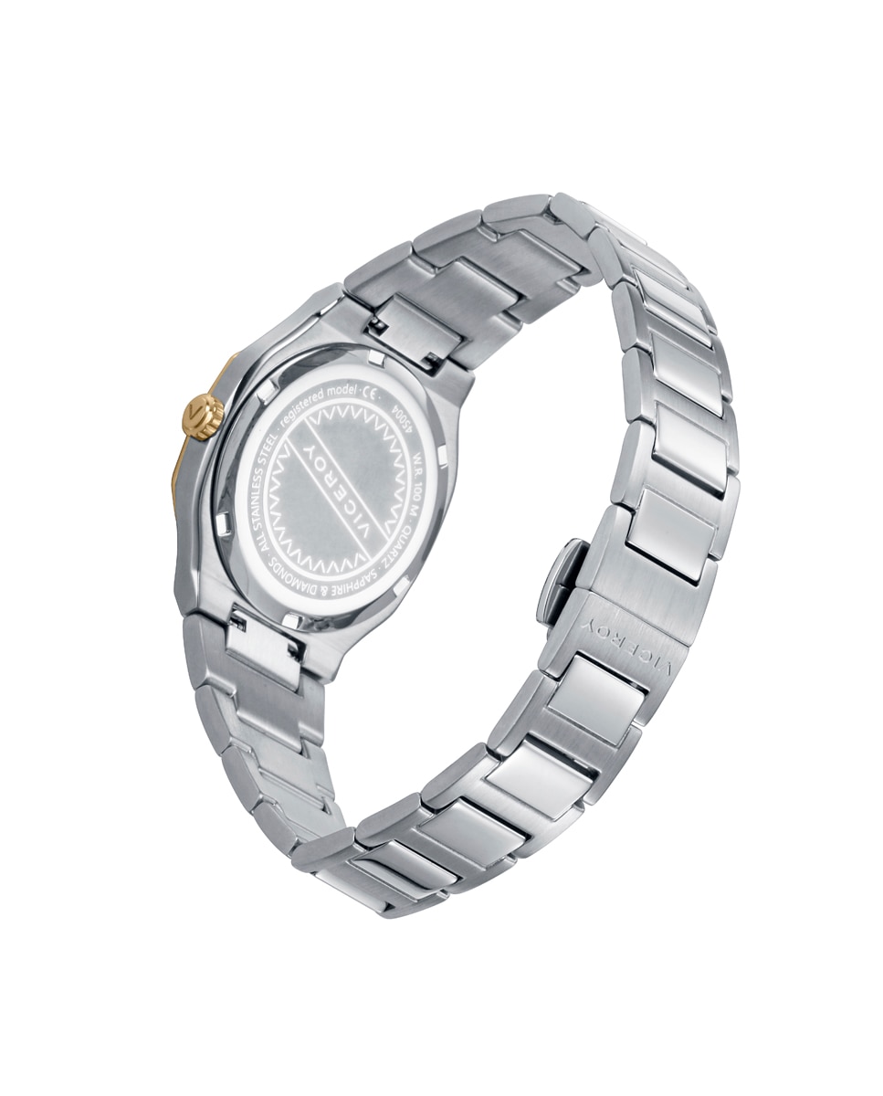 Relógio Analógico Coleção Laura Escanes Caixa de Aço com Diamantes Criados e Bracelete de Aço Prata-2