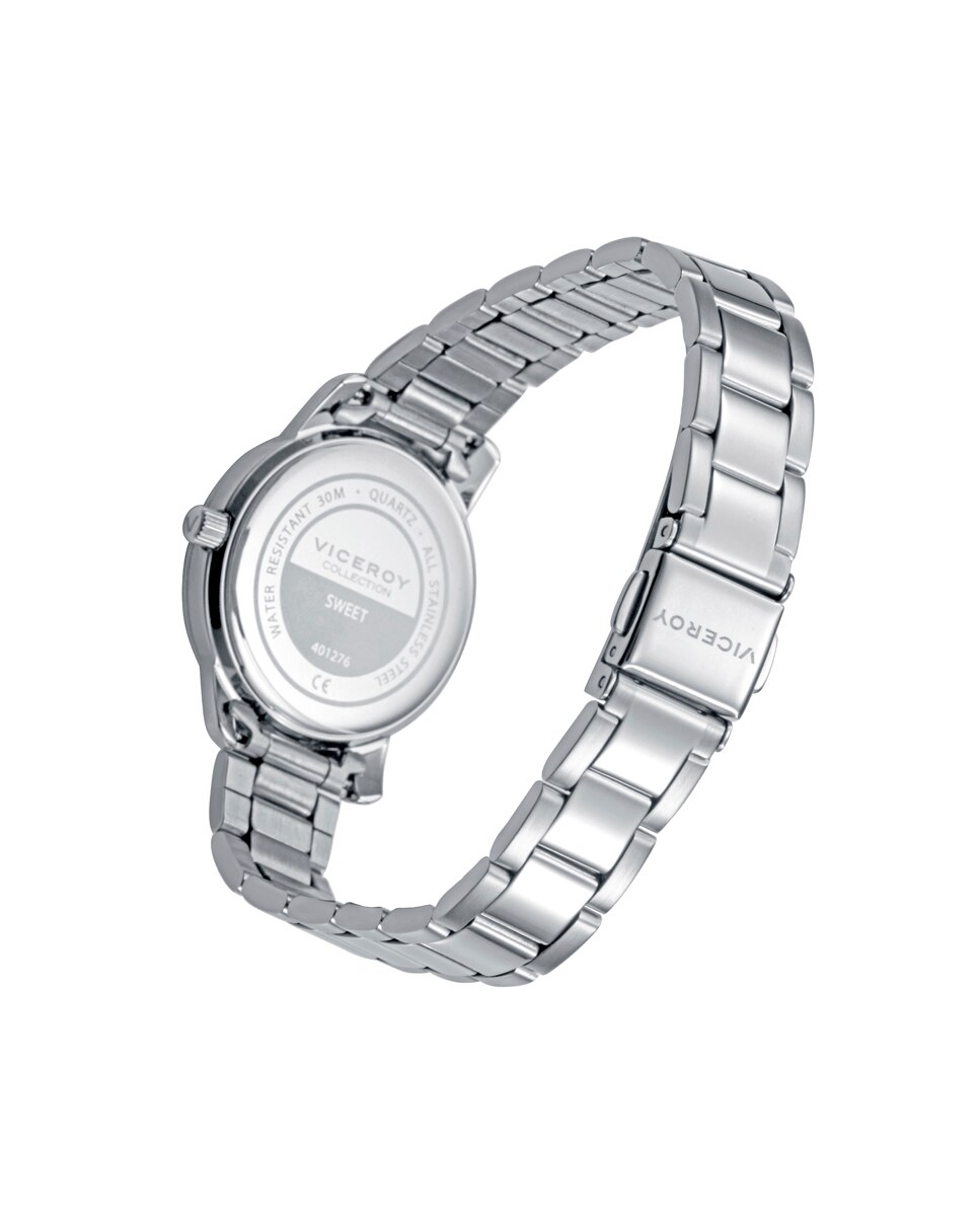 Relógio Infantil com Caixa e Bracelete de Aço e Pulseira de Oferta Prateado-2