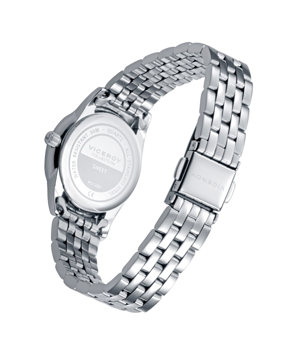 Relógio Infantil Caixa e Bracelete de Aço com Pulseira de Oferta Prata mate-2