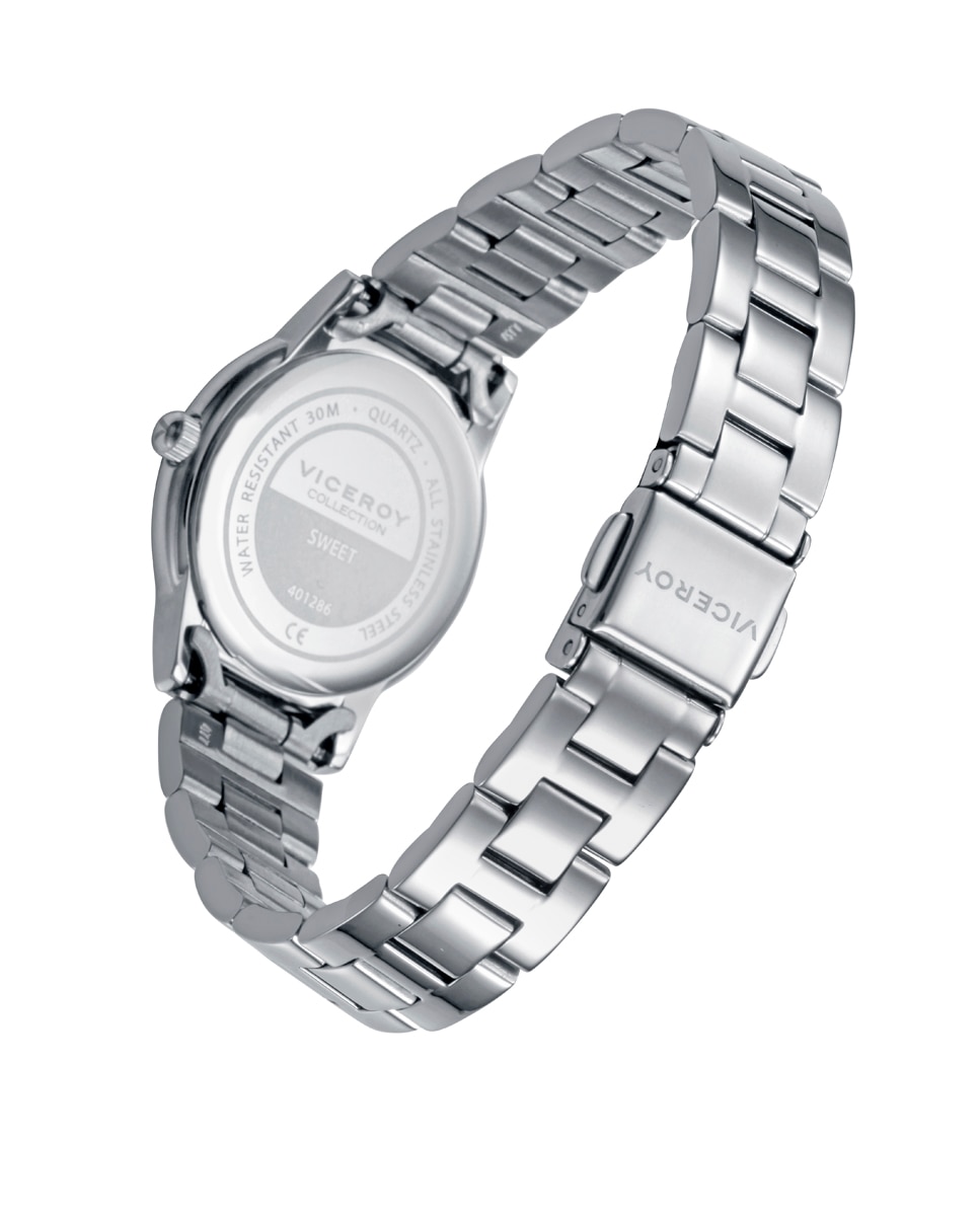 Relógio Infantil Caixa e Bracelete de Aço com Pulseira de Oferta Prata-2