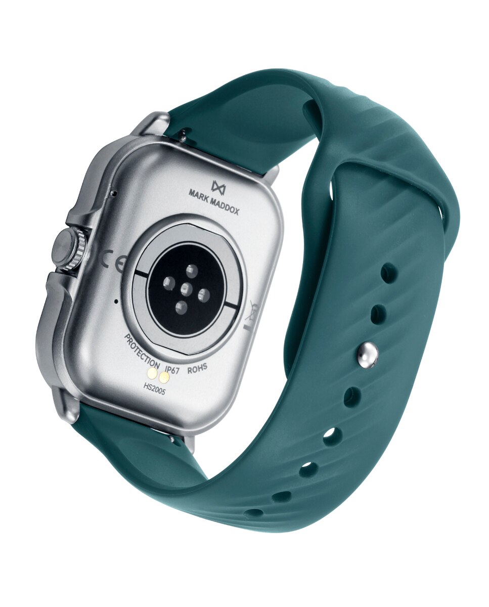Smartwatch Smart com Caixa de Policarbonato e Bracelete de Silicone em Verde Prata-2