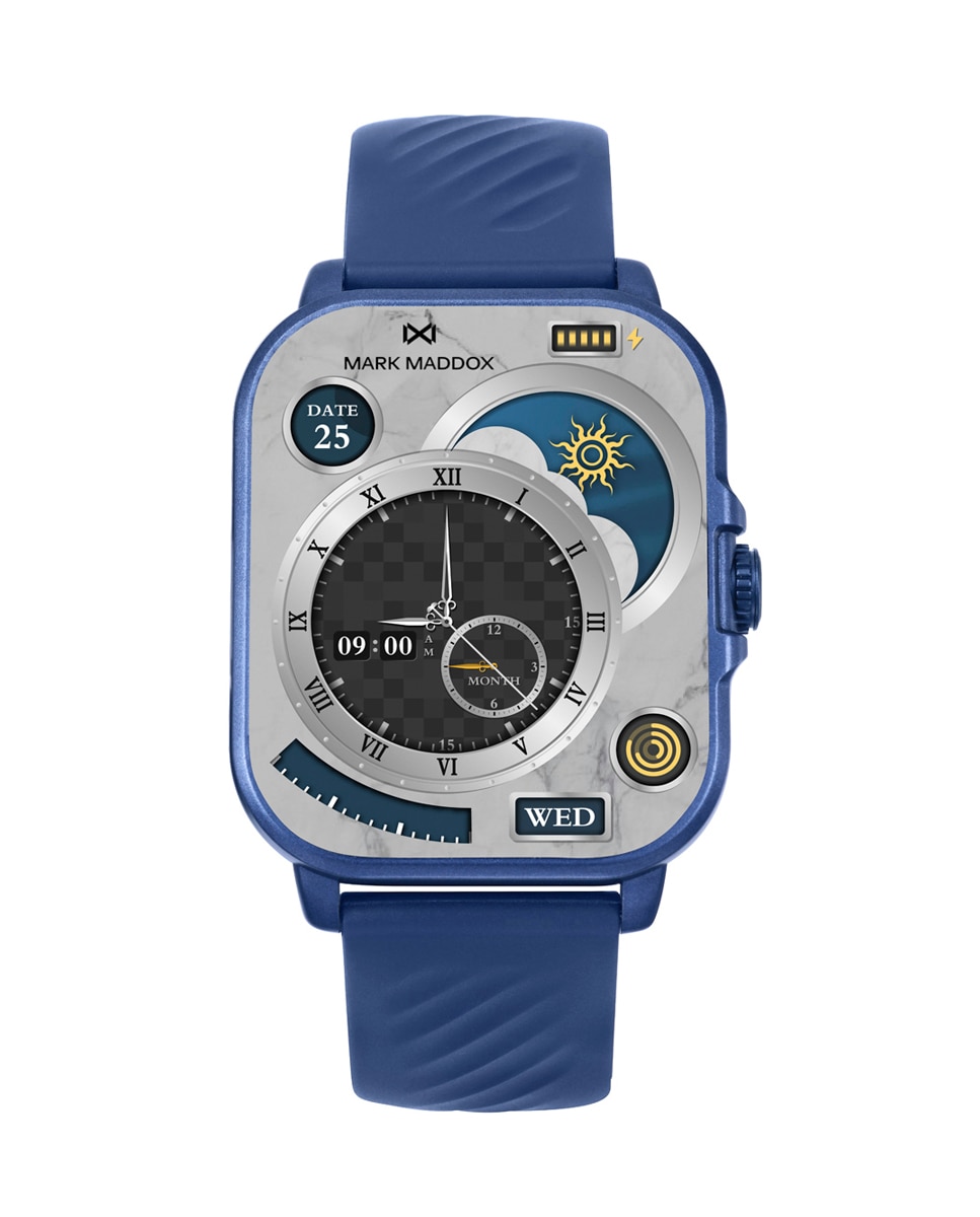Smartwatch Smart Caixa de Policarbonato e Bracelete de Silicone em Azul Azul / Cinzento-1