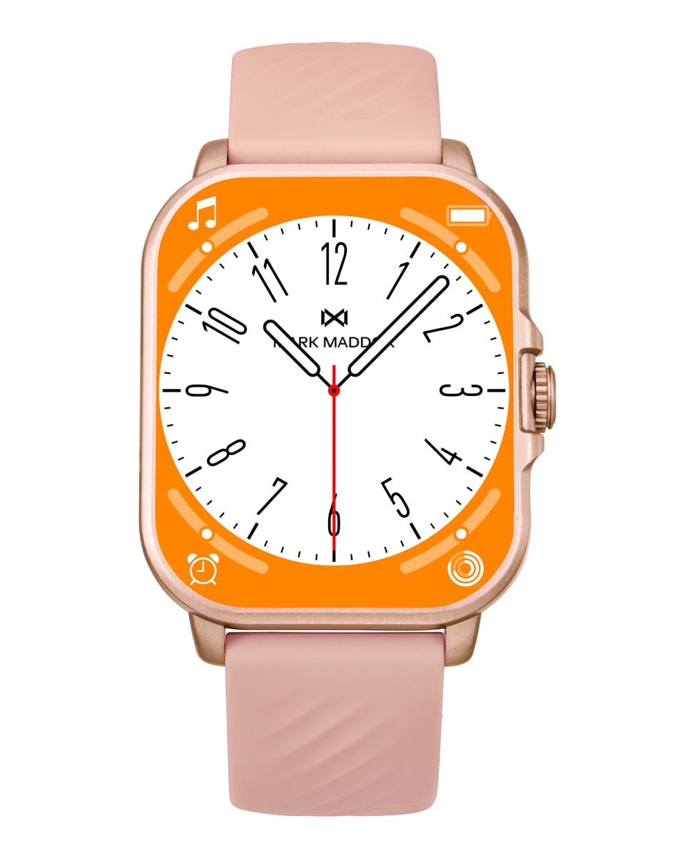 Smartwatch Smart Caixa de Policarbonato e Bracelete de Silicone Rosa Bege-1