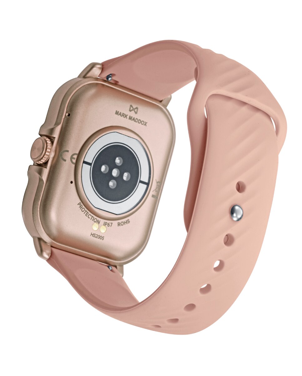 Smartwatch Smart Caixa de Policarbonato e Bracelete de Silicone Rosa Bege-2