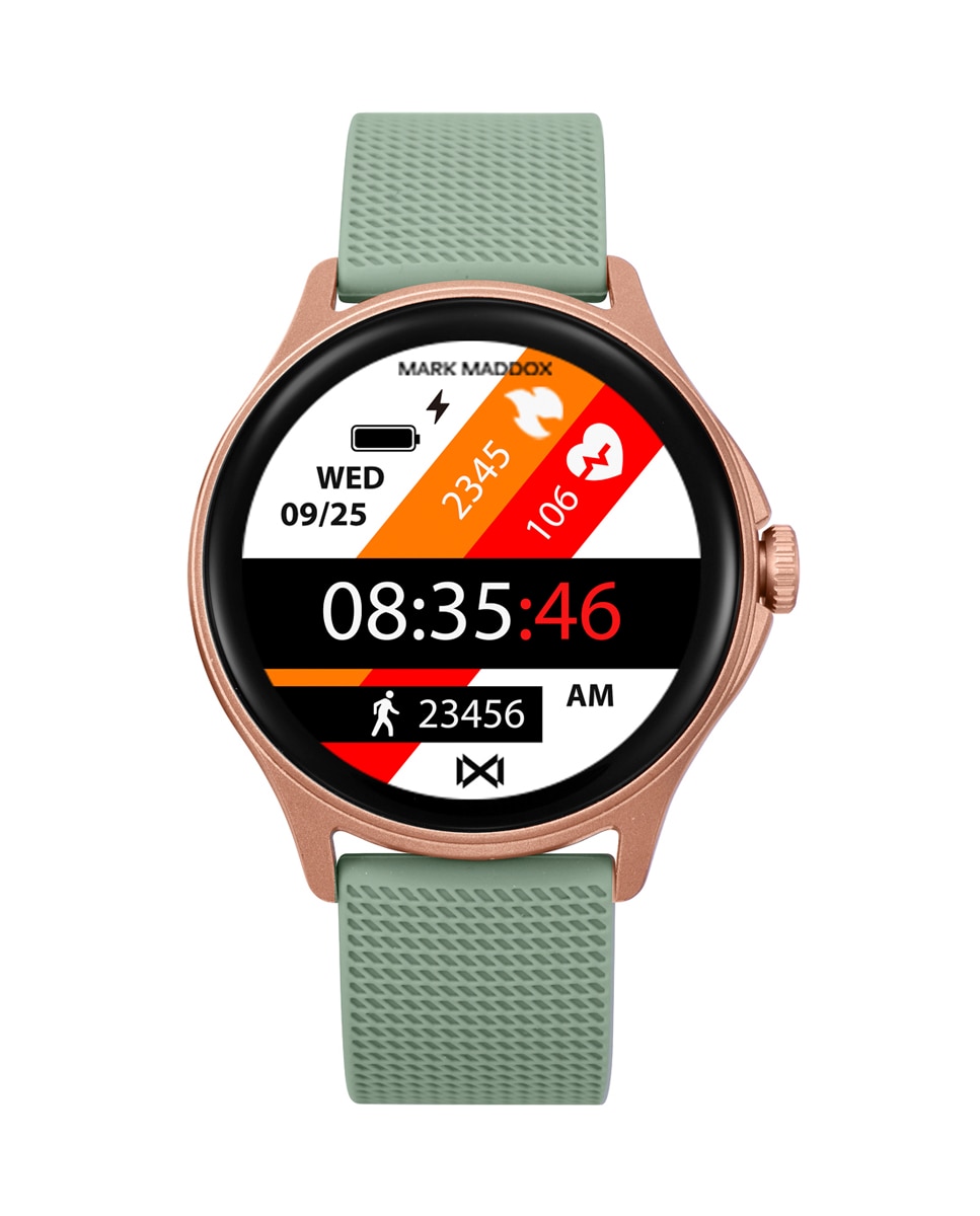 Smartwatch Smart com Caixa de Policarbonato e Bracelete de Silicone em Verde Rosa / Verde-1