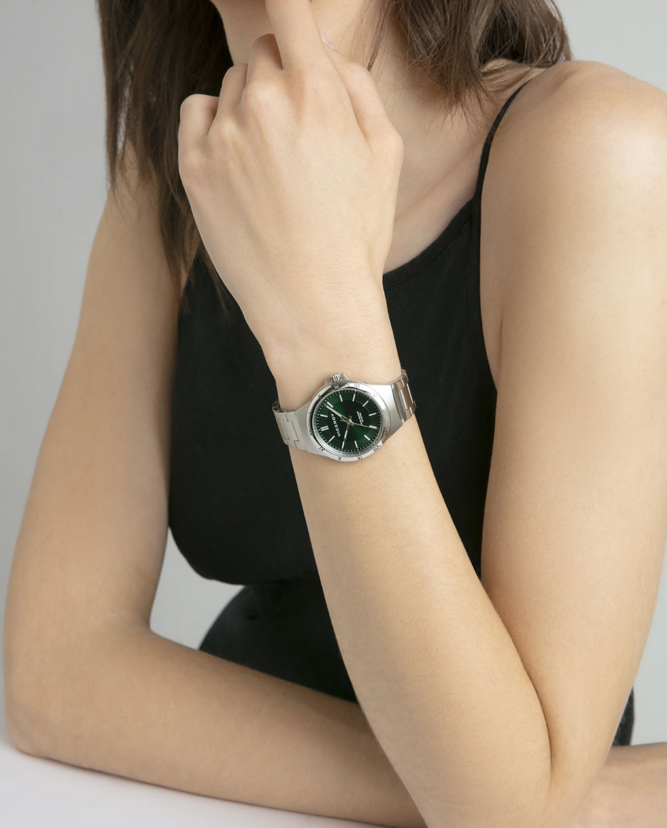 Relógio Analógico Dress com Caixa e Bracelete de Aço Prata-3