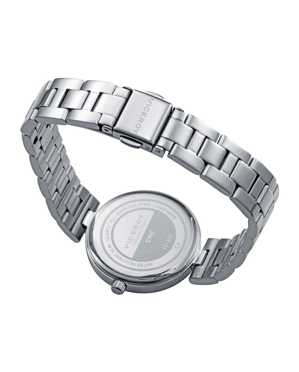 Relógio Analógico com Caixa e Bracelete de Aço Azul-claro-2