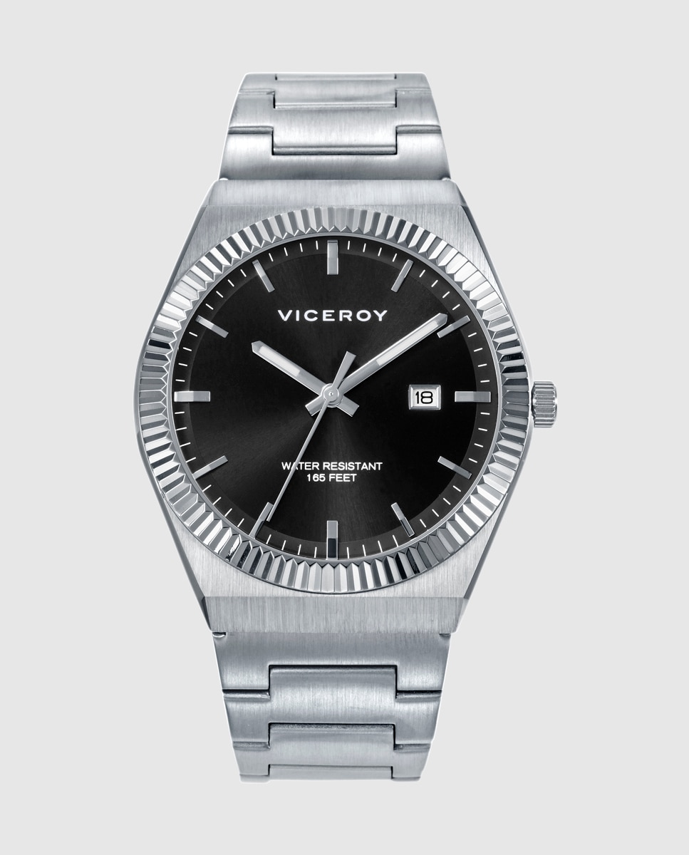 Relógio Analógico Dress com Caixa e Bracelete de Aço Preto-1