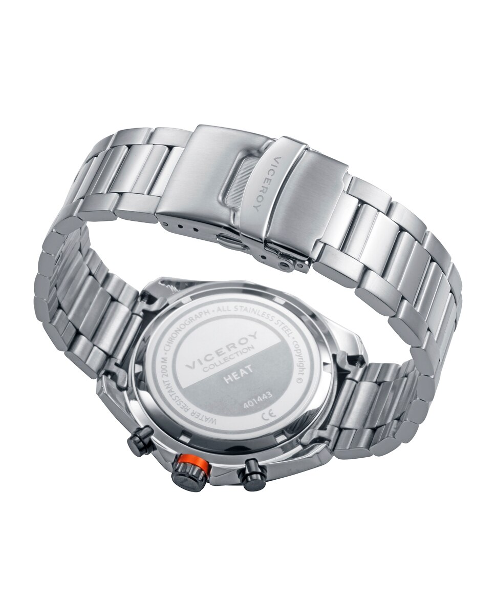 Relógio Analógico Heat com Caixa Bicolor de Aço e Ip Preto e Bracelete de Aço Cinzento-2