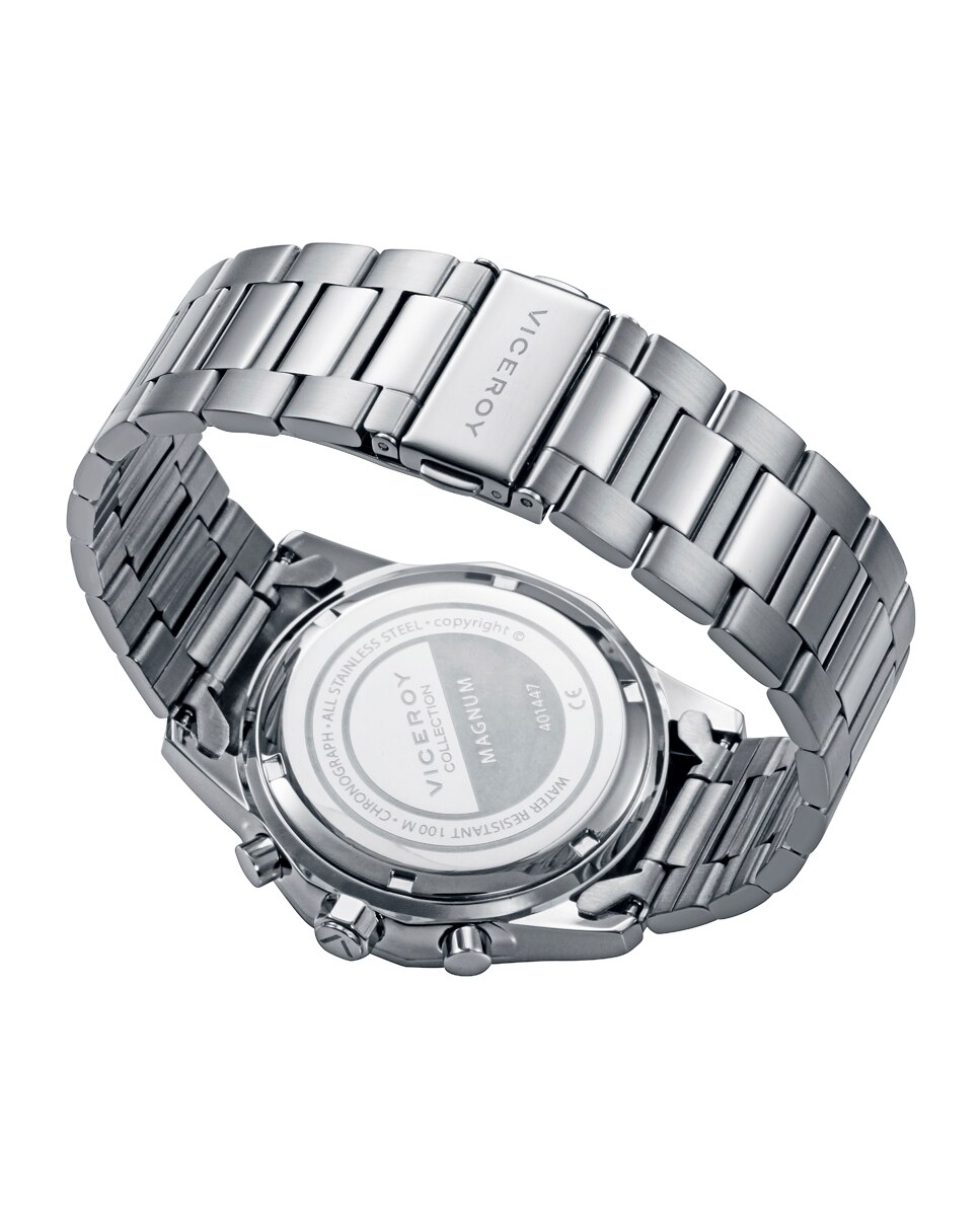 Relógio Analógico Magnum com Caixa e Bracelete de Aço Azul-claro-2