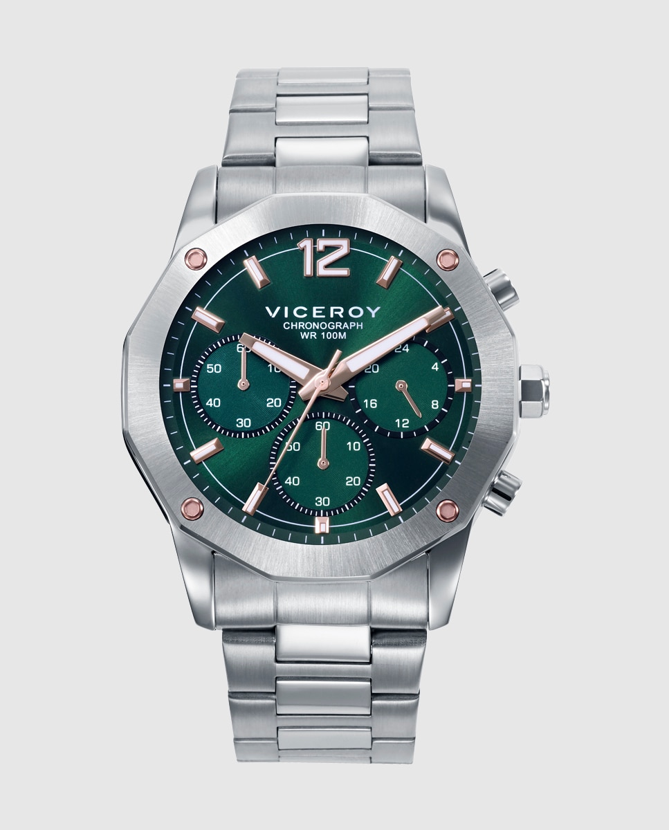 Relógio Analógico Magnum com Caixa e Bracelete de Aço Verde-1