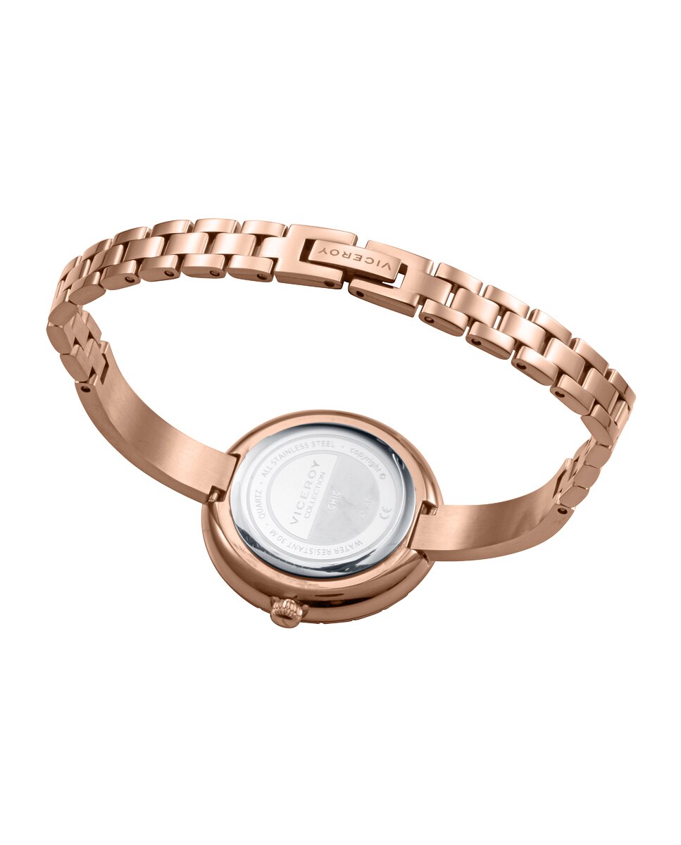 Relógio Analógico com Caixa e Bracelete de Aço Ip Rosa Dourado-2